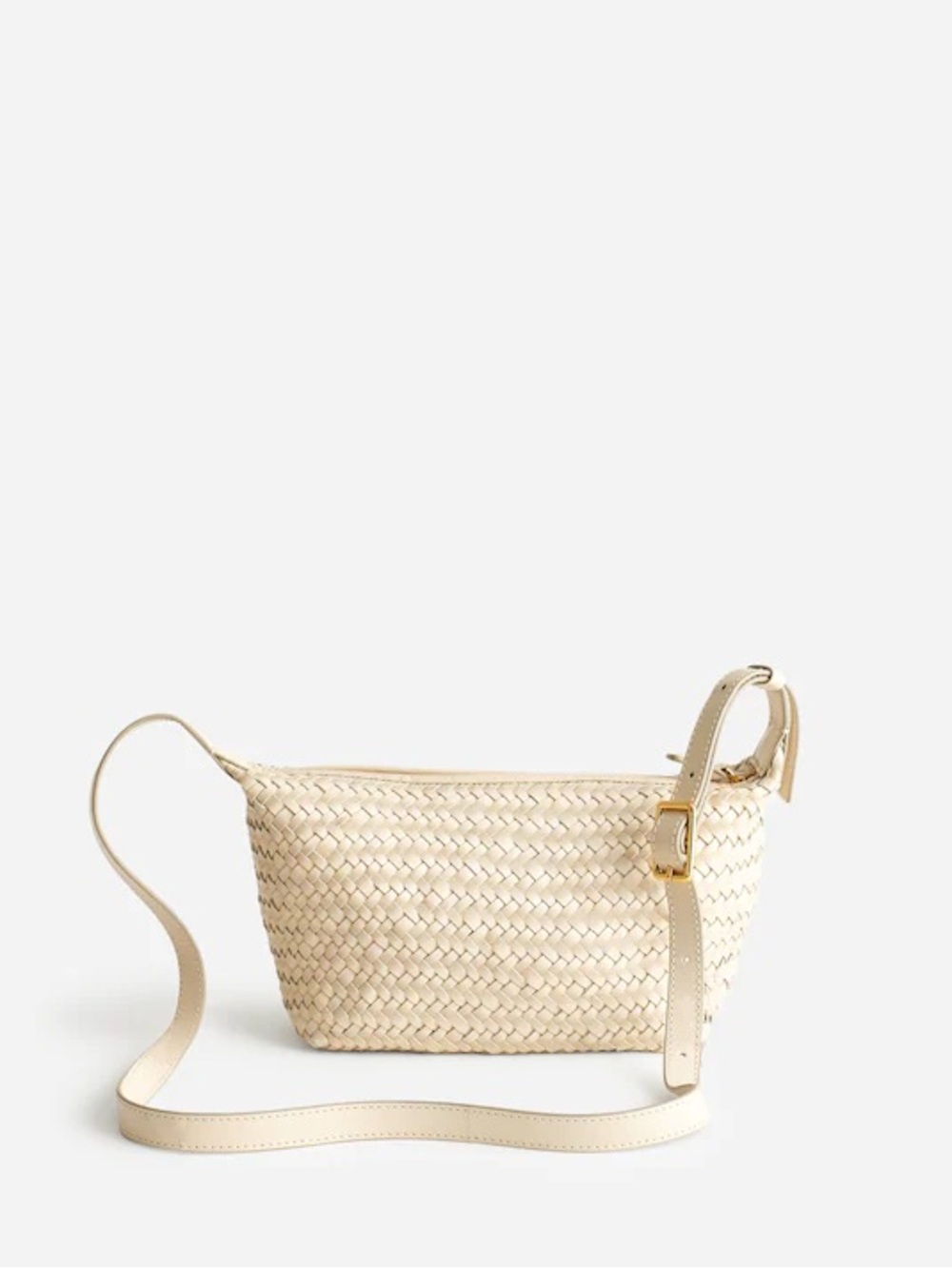 NWT Madewell The Sling Crossbody Bag Handwoven Leather in Alabaster